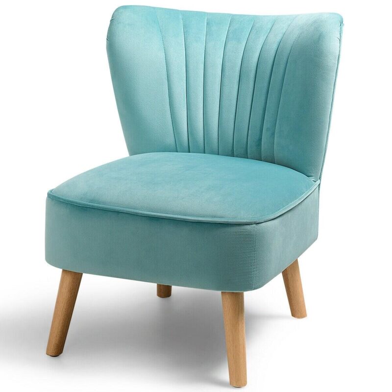WELLFOR Cy Accent Chairs Casual Green Velvet Accent Chair - Image 4