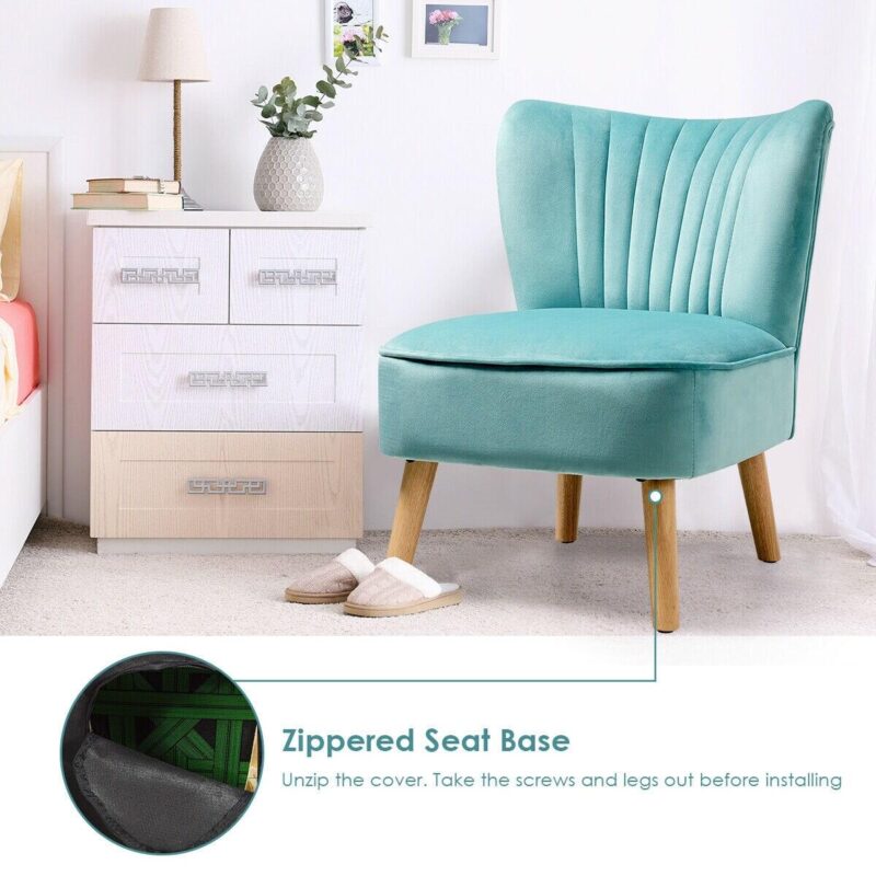 WELLFOR Cy Accent Chairs Casual Green Velvet Accent Chair - Image 7