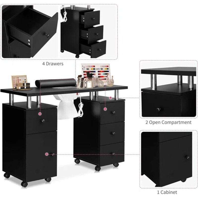 Winado 42.5-Inches Black Modern/Contemporary Craft desk - Image 5