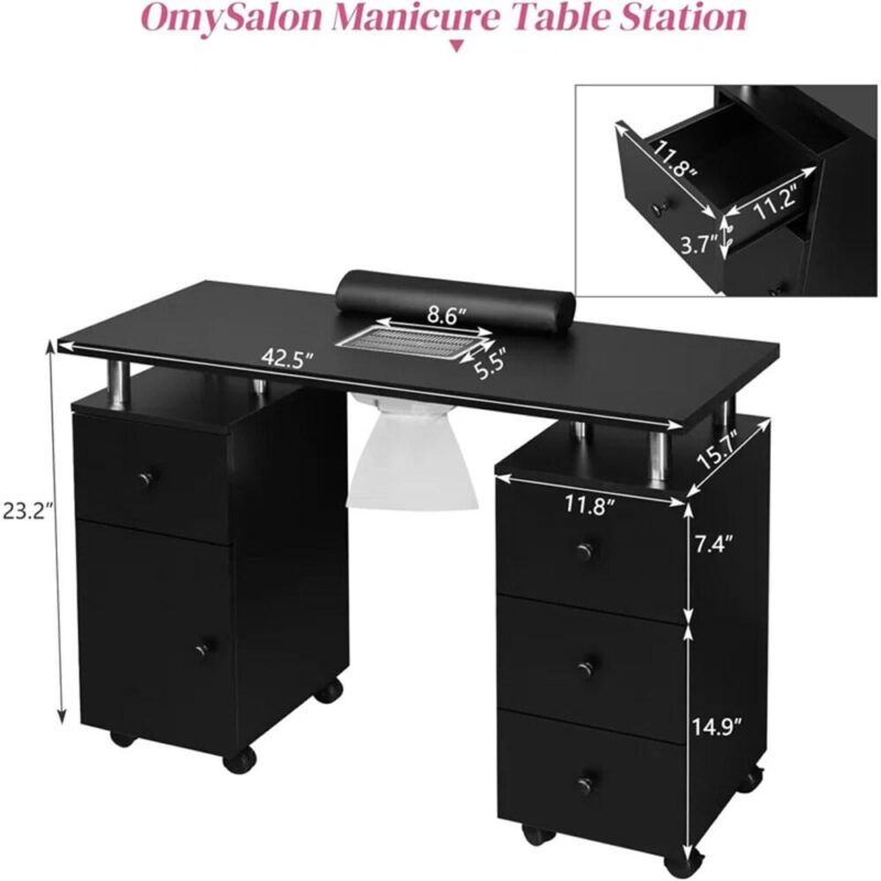 Winado 42.5-Inches Black Modern/Contemporary Craft desk - Image 2