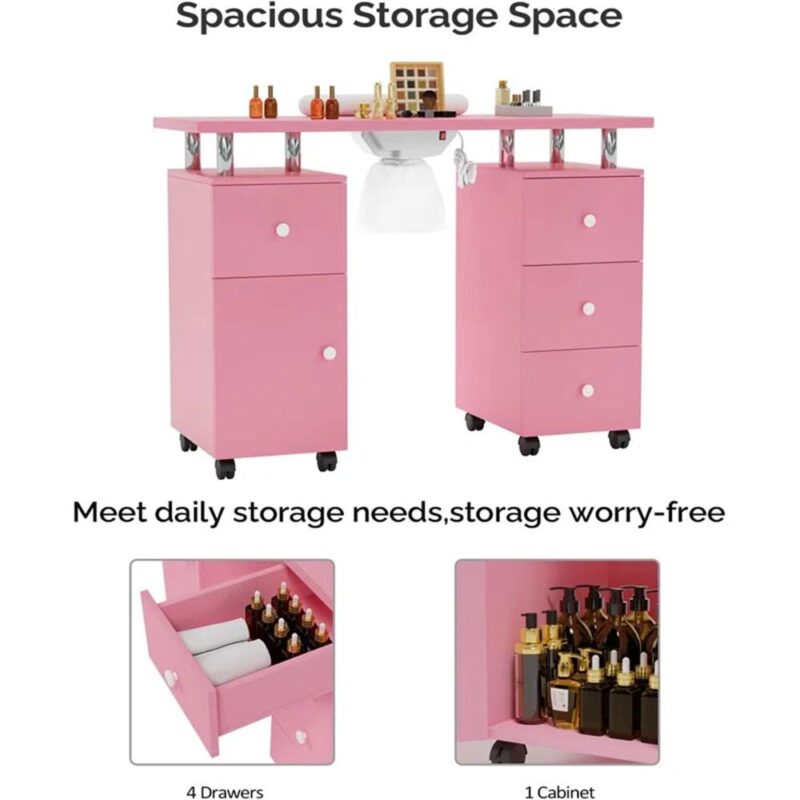 Winado 42.5-Inches Pink Modern/Contemporary Craft desk - Image 4