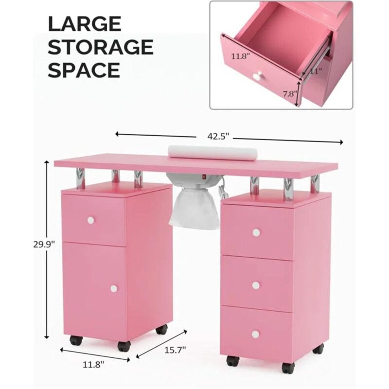 Winado 42.5-Inches Pink Modern/Contemporary Craft desk - Image 3