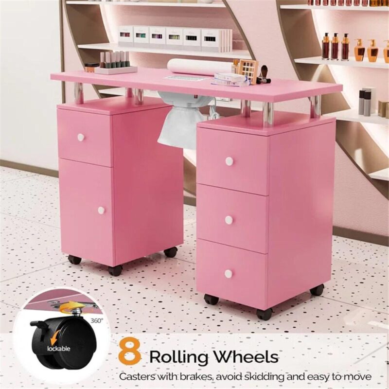 Winado 42.5-Inches Pink Modern/Contemporary Craft desk - Image 5