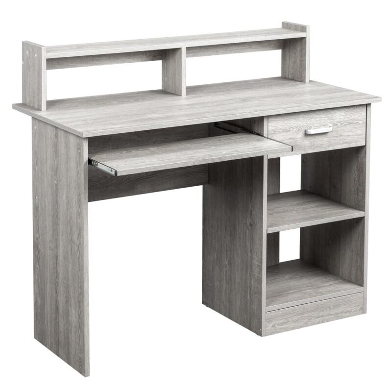 Winado 43.30-Inches Gray Modern/Contemporary Computer desk Hutch Included