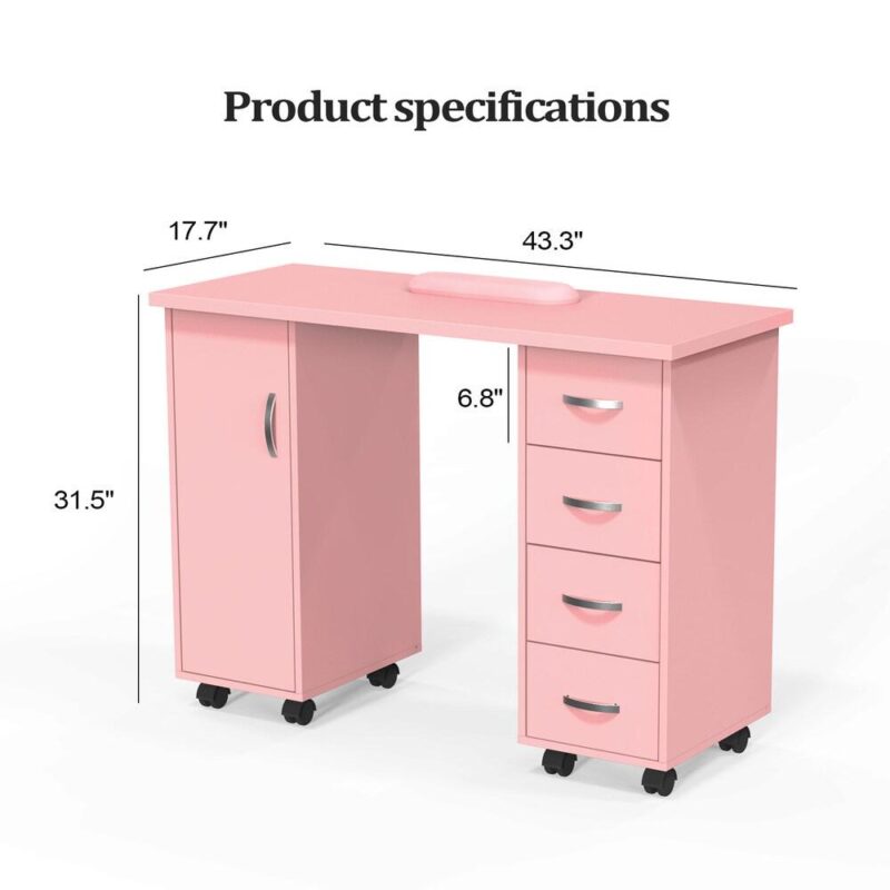 Winado 43.30-Inches Pink Modern/Contemporary Pine Writing desk - Image 8