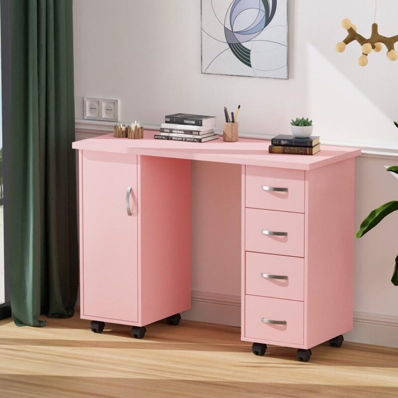 Winado 43.30-Inches Pink Modern/Contemporary Pine Writing desk - Image 7