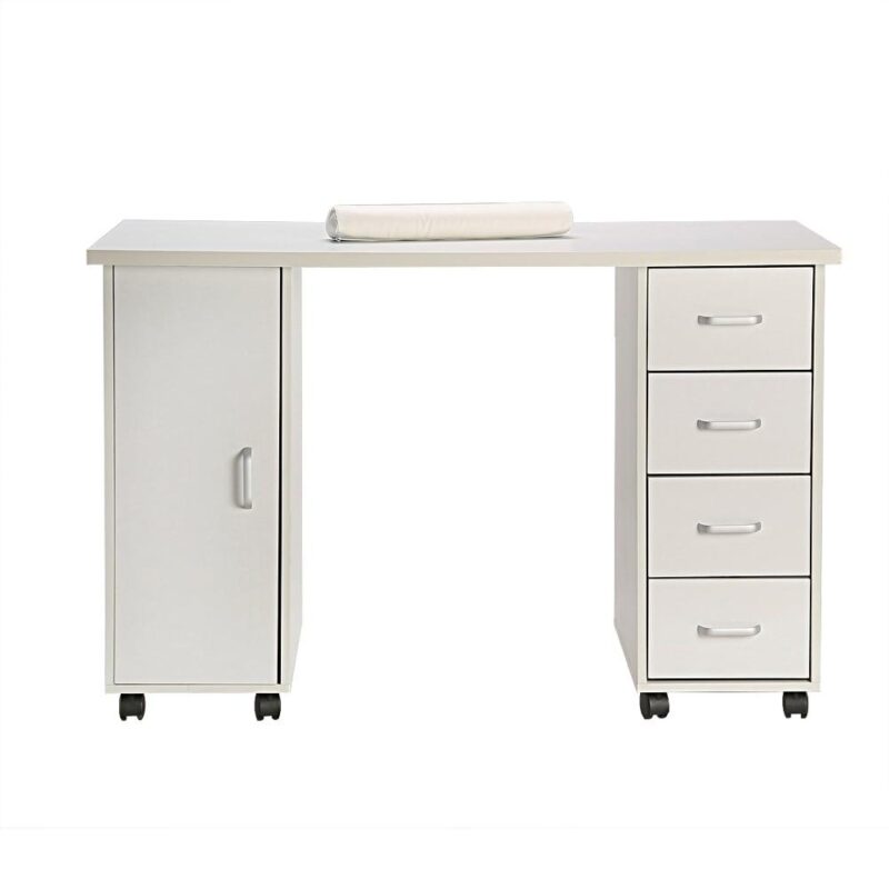 Winado 47.2-Inches White Modern/Contemporary Pine Computer desk - Image 3
