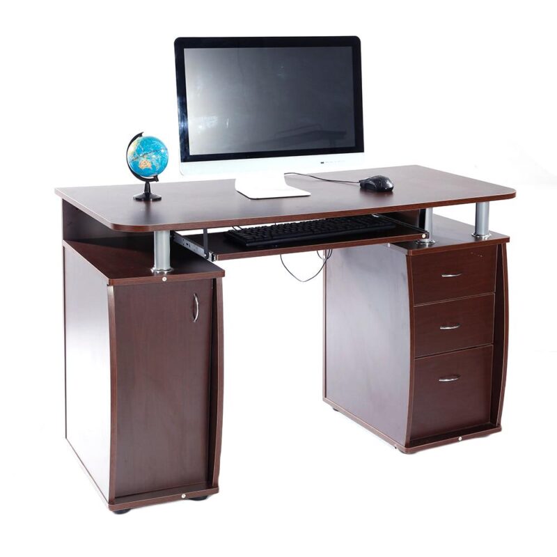 Winado 47.3-Inches Brown Traditional Pine Computer desk - Image 9