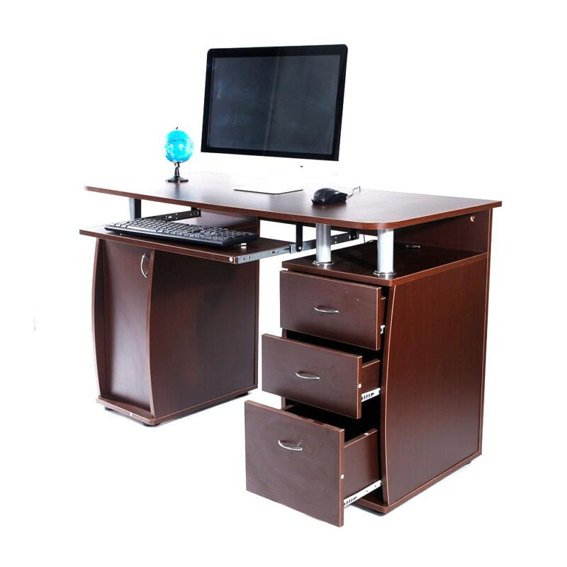 Winado 47.3-Inches Brown Traditional Pine Computer desk - Image 8