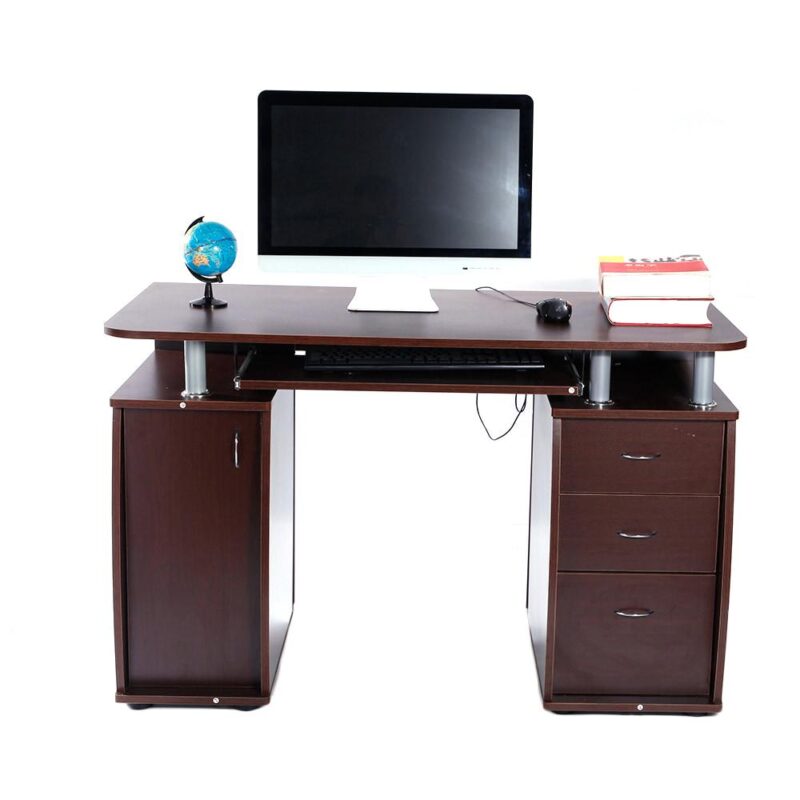 Winado 47.3-Inches Brown Traditional Pine Computer desk - Image 4