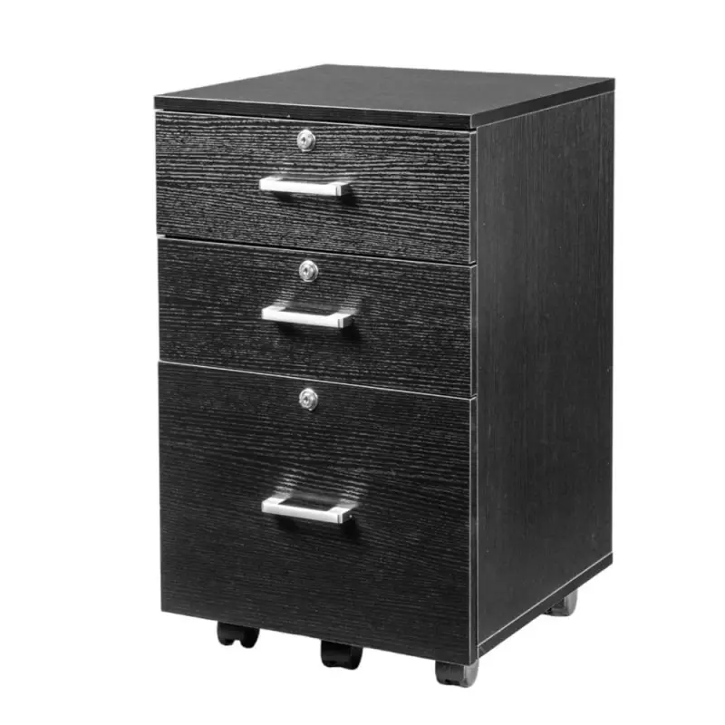 Winado Black 3 -Drawer 18.89-Inches File Cabinet