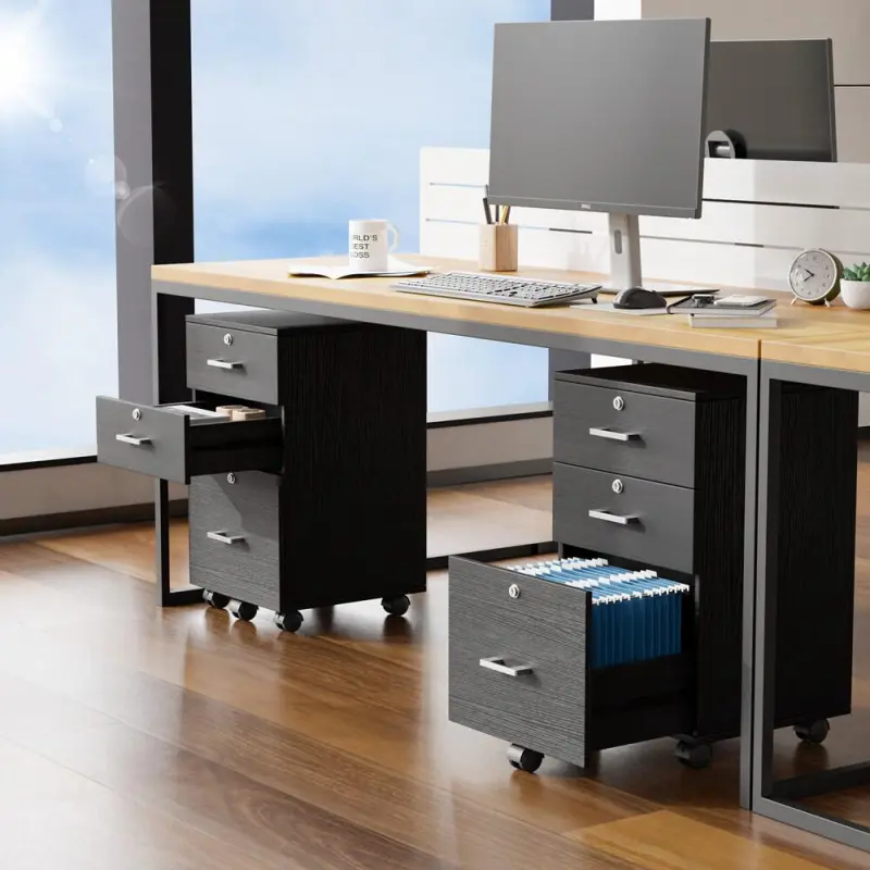 Winado Black 3 -Drawer 18.89-Inches File Cabinet - Image 7