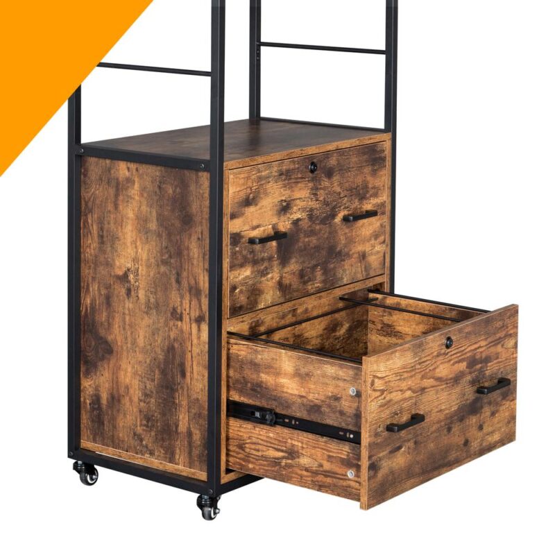 Winado Brown 2 -Drawer 18.89-Inches File Cabinet - Image 9