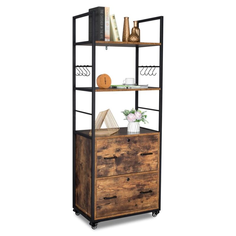 Winado Brown 2 -Drawer 18.89-Inches File Cabinet