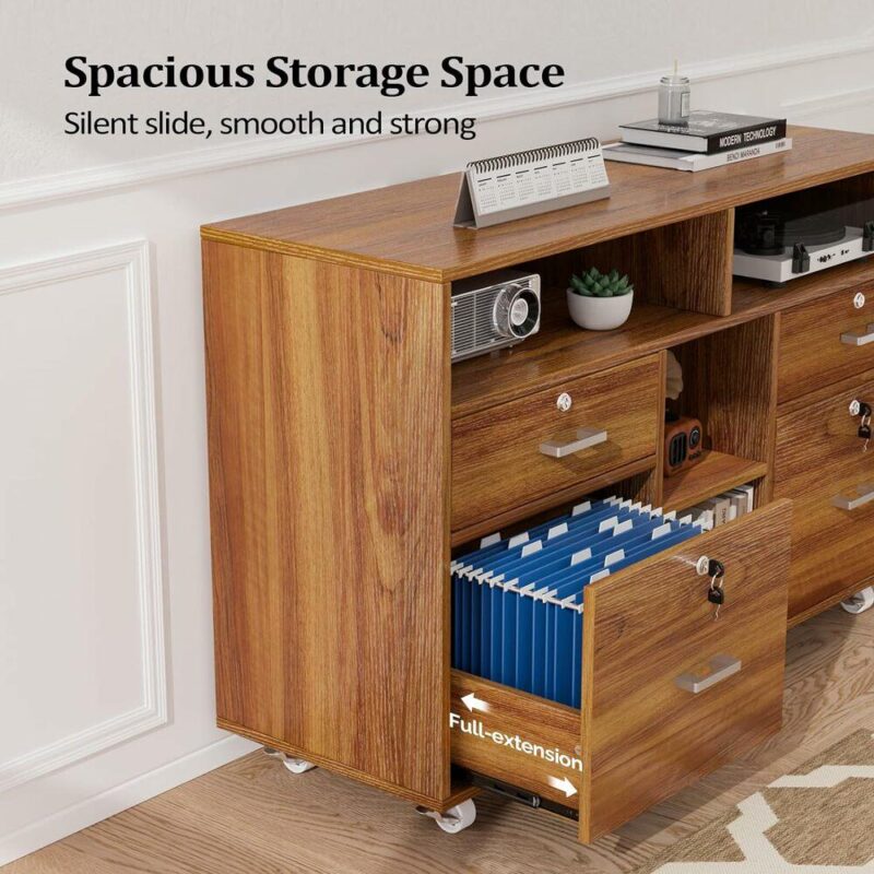 Winado Brown 4 -Drawer 41-Inches File Cabinet - Image 8