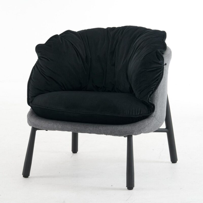 Winado Casual Black Velvet Swivel Wingback Chair - Image 8
