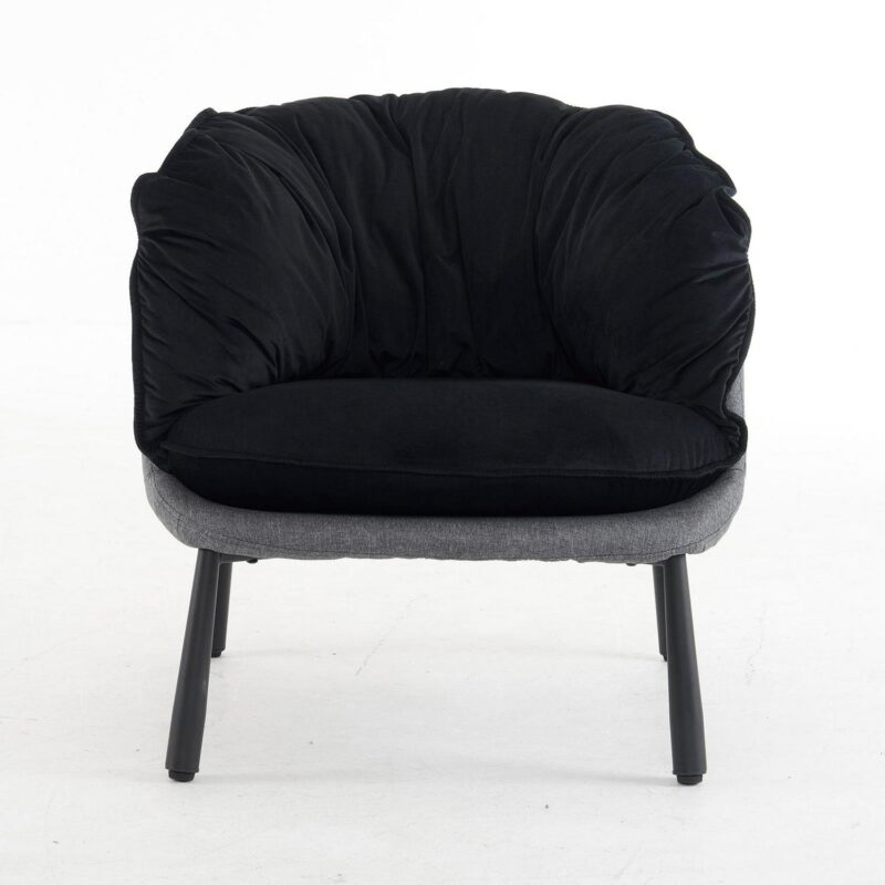 Winado Casual Black Velvet Swivel Wingback Chair - Image 7