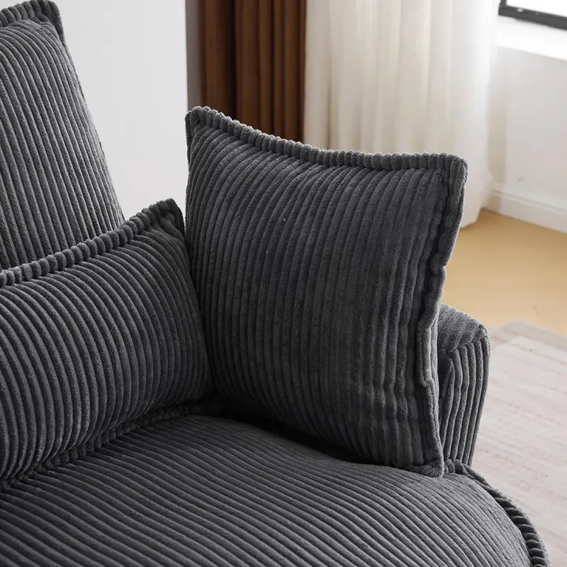 Winado Casual Gray Velvet Swivel Wingback Chair - Image 4