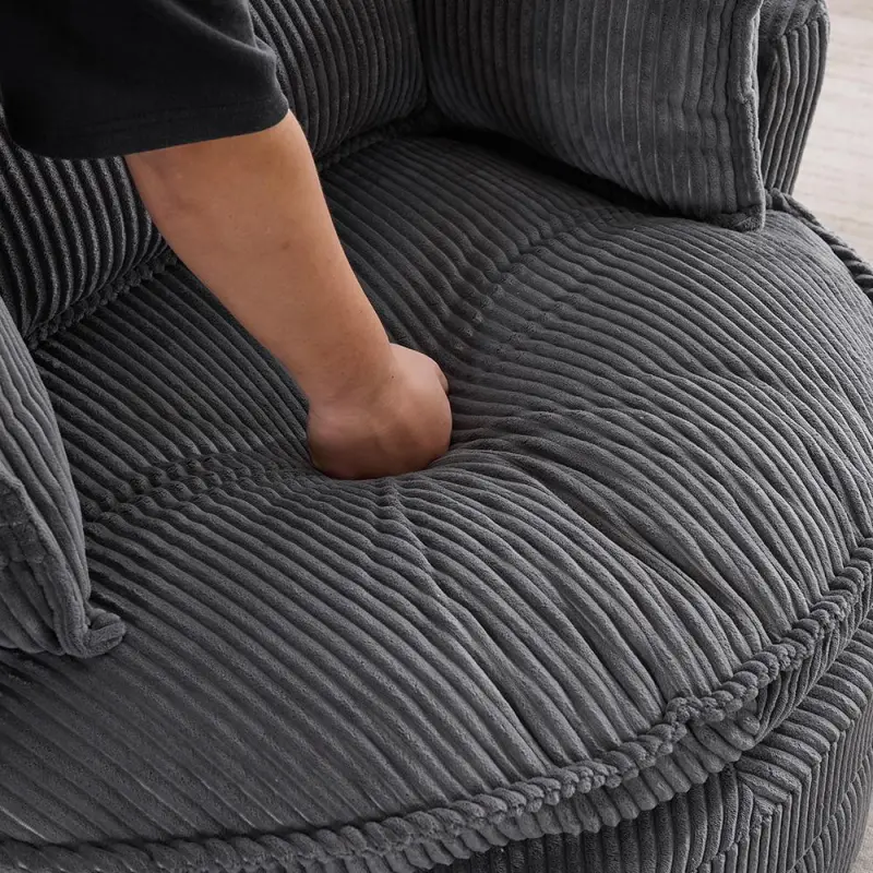 Winado Casual Gray Velvet Swivel Wingback Chair - Image 3