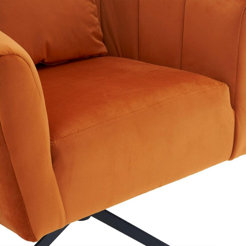 Winado Casual Orange Velvet Barrel Chair - Image 3