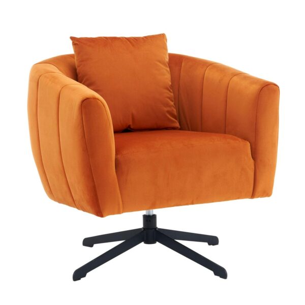 Winado Casual Orange Velvet Barrel Chair