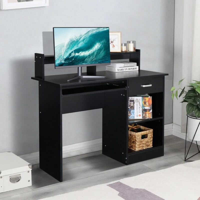 Winado Computer Desk 43.31-Inches Black Modern/Contemporary Computer desk - Image 9