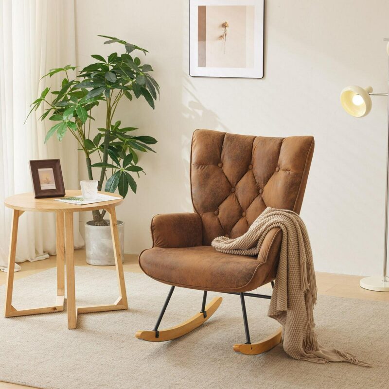 Winado Modern Brown Rocking Chair - Image 6