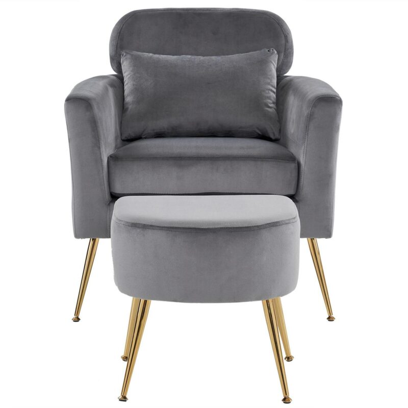 Winado Modern Dark Gray Velvet Accent Chair