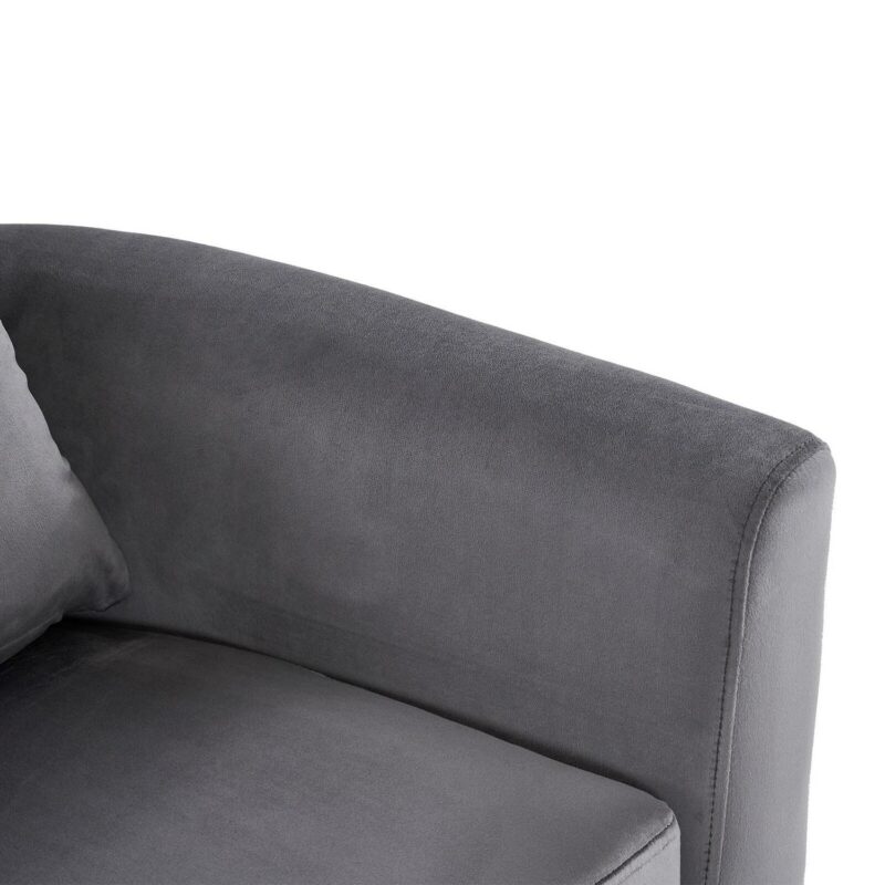 Winado Modern Dark Gray Velvet Accent Chair - Image 3