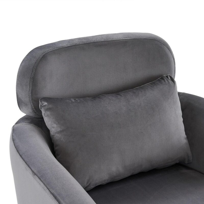 Winado Modern Dark Gray Velvet Accent Chair - Image 4