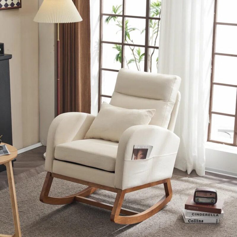 Winado Modern Off-white Chenille Accent Chair