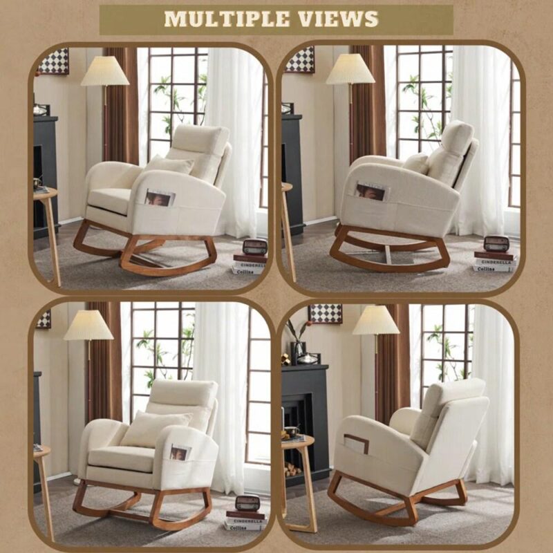 Winado Modern Off-white Chenille Accent Chair - Image 4