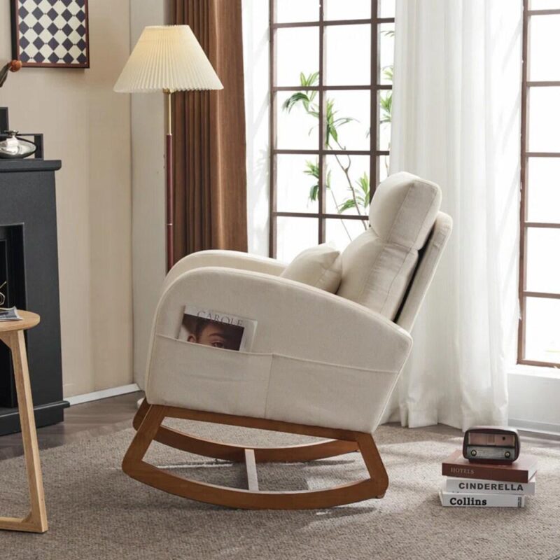 Winado Modern Off-white Chenille Accent Chair - Image 7