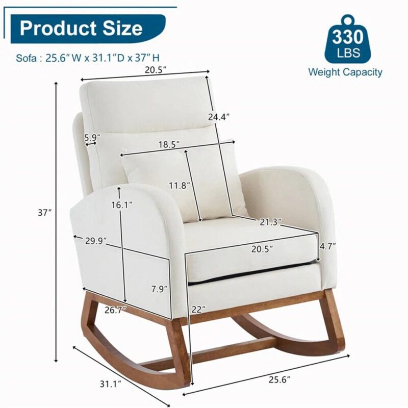 Winado Modern Off-white Chenille Accent Chair - Image 6