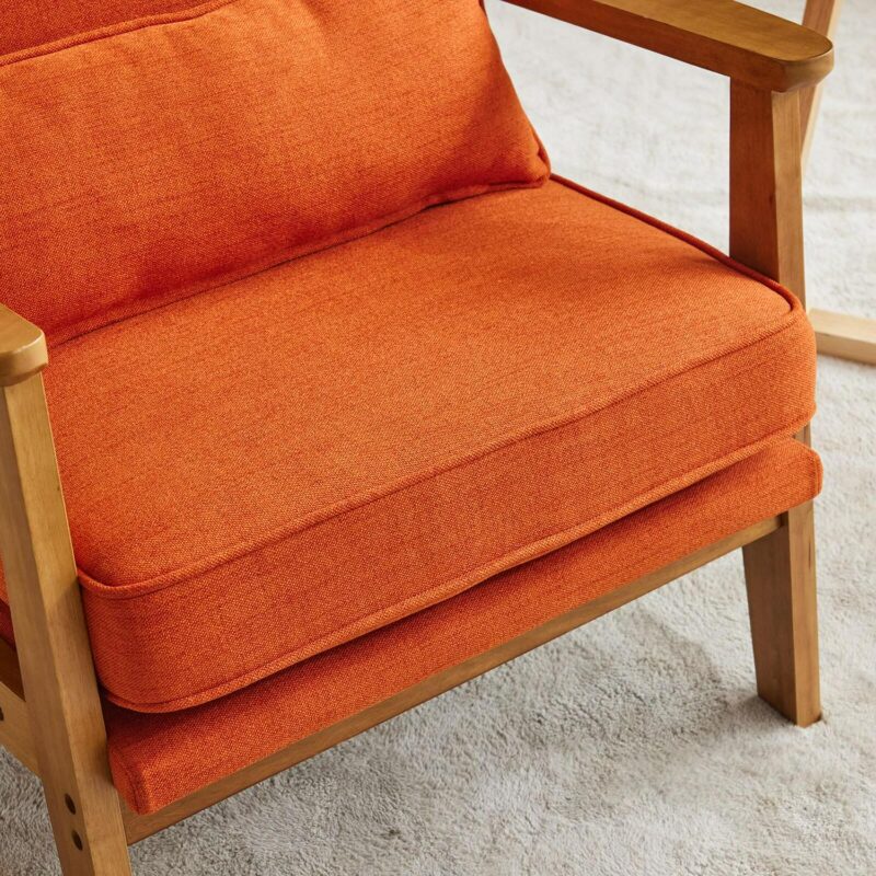 Winado Modern Orange Linen Accent Chair - Image 6