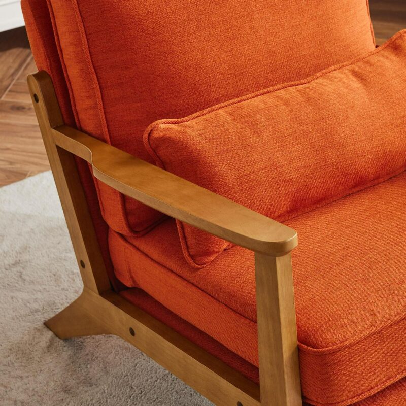 Winado Modern Orange Linen Accent Chair - Image 7