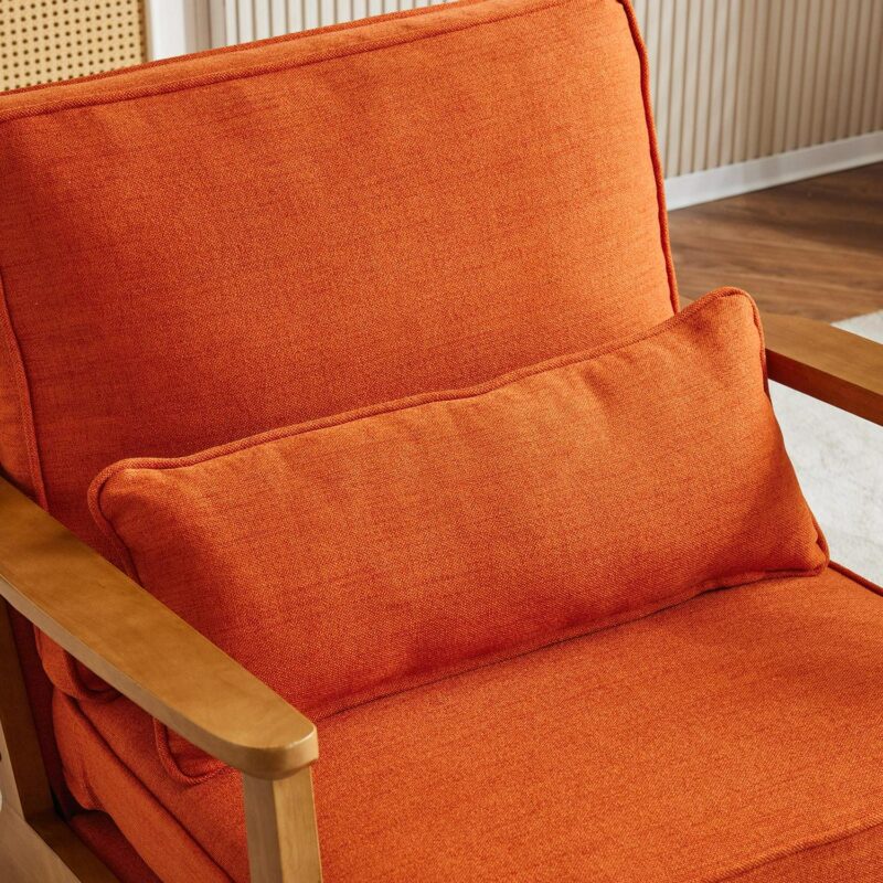 Winado Modern Orange Linen Accent Chair - Image 5