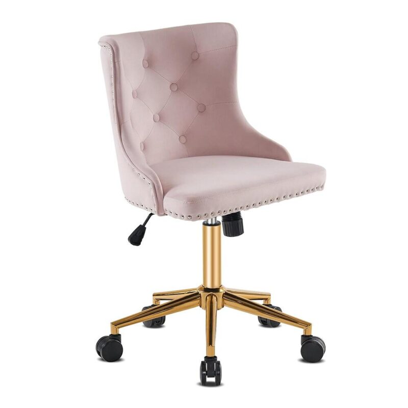 Winado Pink Traditional Adjustable Height Swivel Upholstered Task Chair