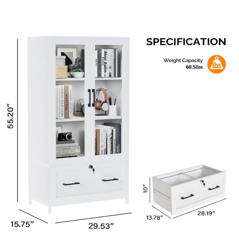 Winado White 18.89-Inches File Cabinet - Image 4