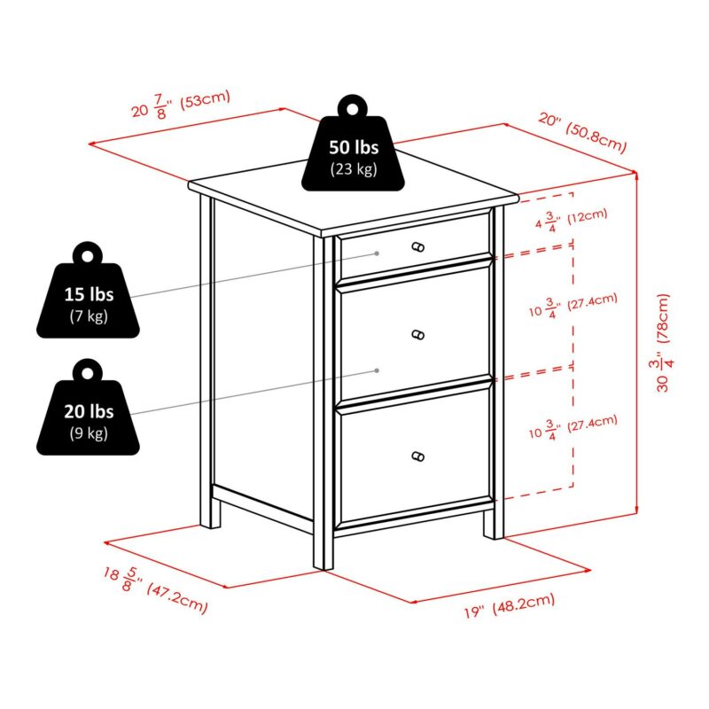 Winsome Wood Delta Black 20.87-Inches File Cabinet - Image 9