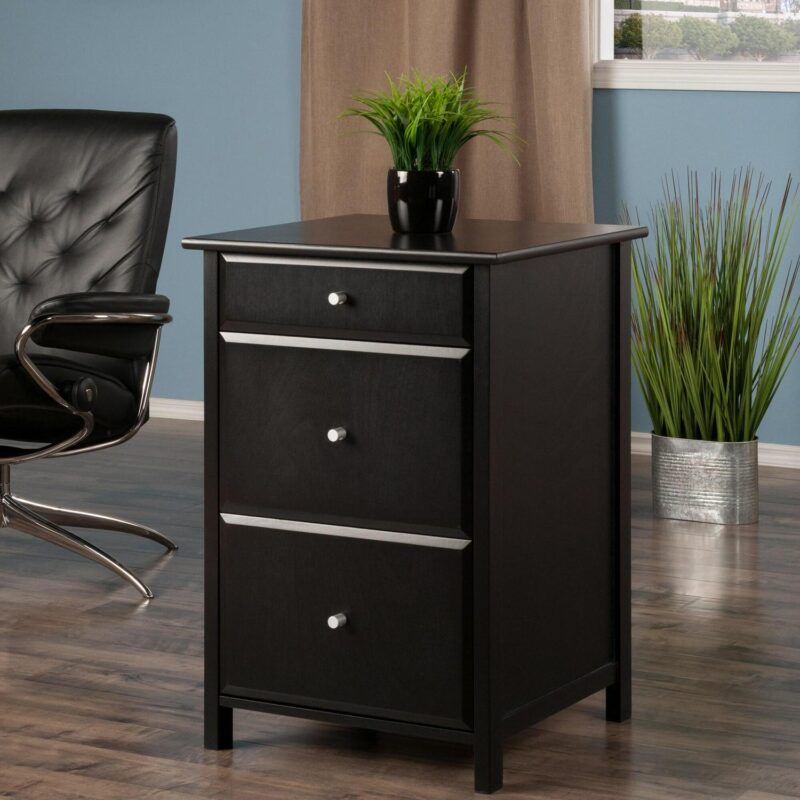 Winsome Wood Delta Black 20.87-Inches File Cabinet - Image 8
