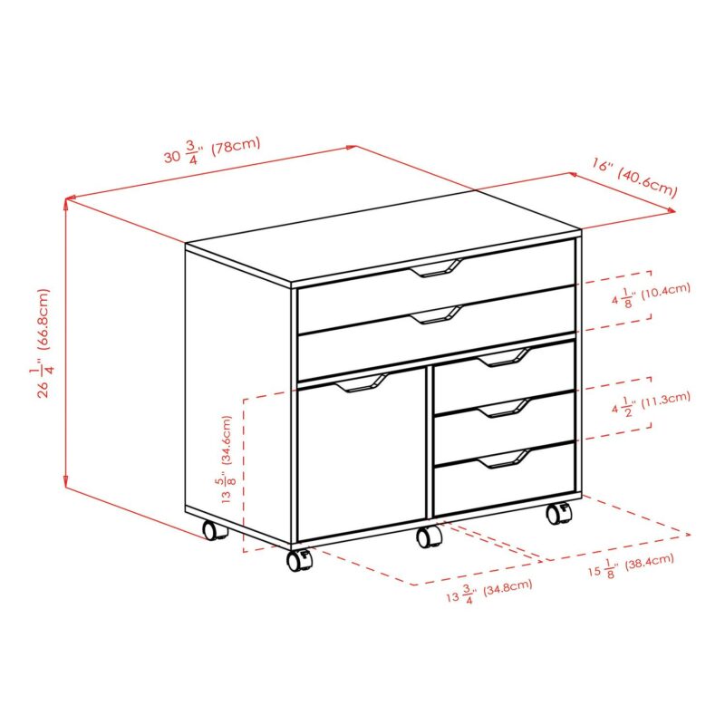 Winsome Wood Halifax White 5 -Drawer 30.71-Inches File Cabinet - Image 10