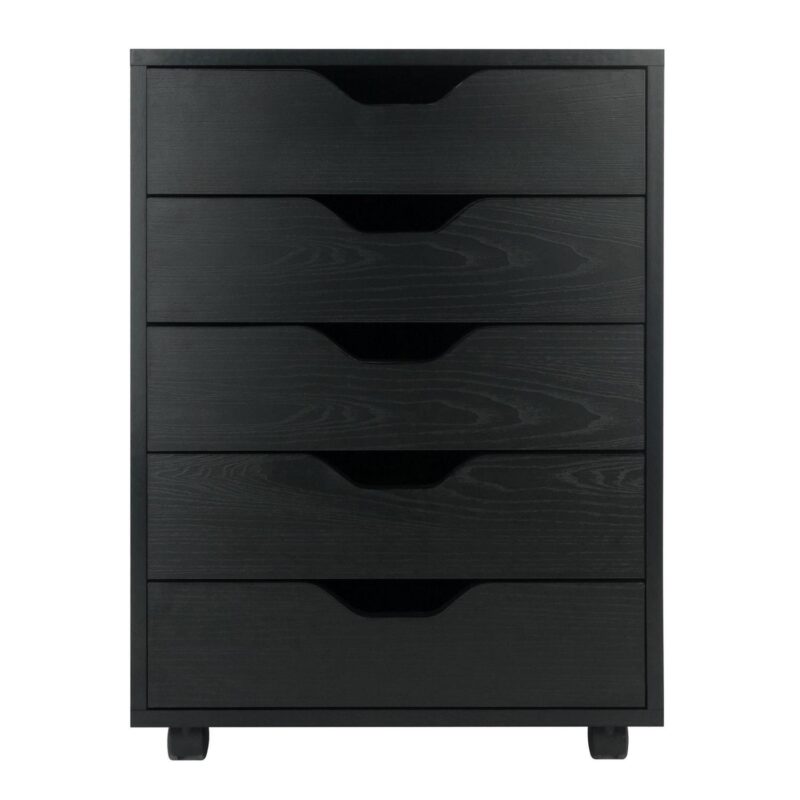 Winsome Wood Halifax Black 5 -Drawer 19.21-Inches File Cabinet - Image 3