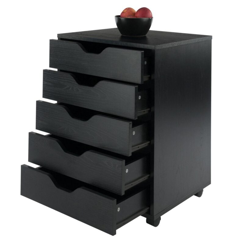 Winsome Wood Halifax Black 5 -Drawer 19.21-Inches File Cabinet - Image 8