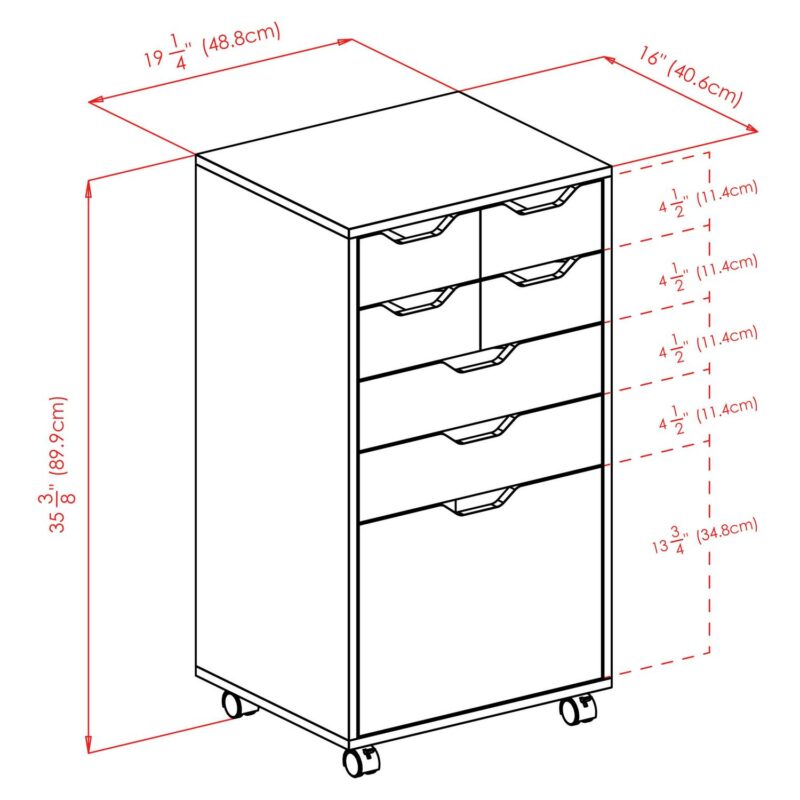 Winsome Wood Halifax White 6 -Drawer 19.21-Inches File Cabinet - Image 19