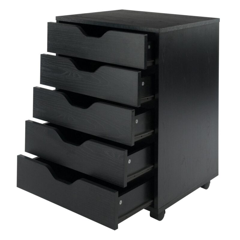 Winsome Wood Halifax Black 5 -Drawer 19.21-Inches File Cabinet - Image 2