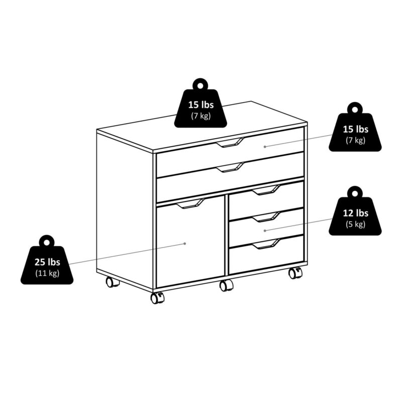 Winsome Wood Halifax White 5 -Drawer 30.71-Inches File Cabinet - Image 11
