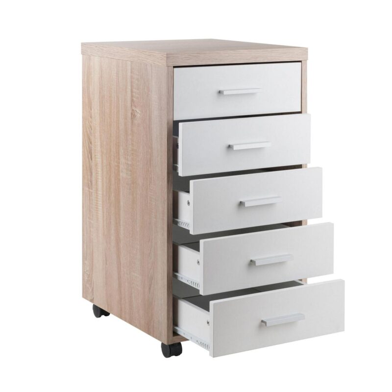 Winsome Wood Kenner Reclaimed wood and white Office Cabinet - Image 2