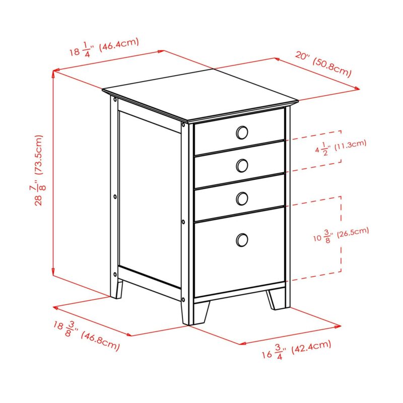 Winsome Wood Studio Honey 4 -Drawer 18.27-Inches File Cabinet - Image 8