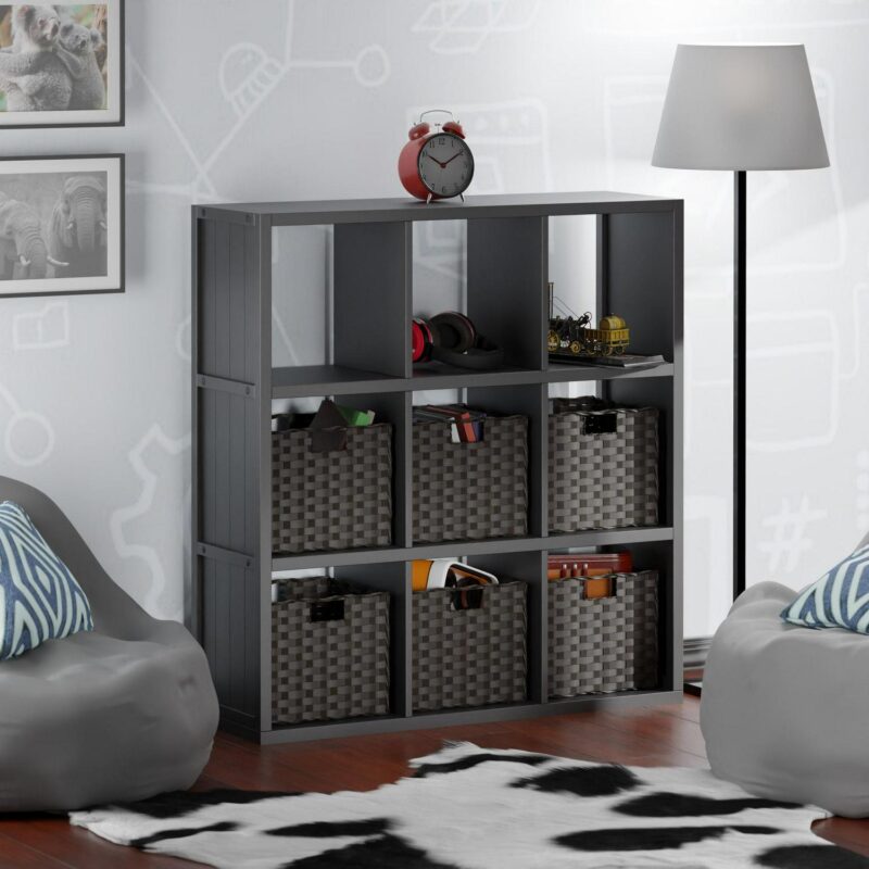 Winsome Wood Timothy Black/Chocolate MDF 9 -Shelf Bookcase ( 37.76-Inches W x 40.08-Inches H x 11.81-Inches D ) Painted - Image 8